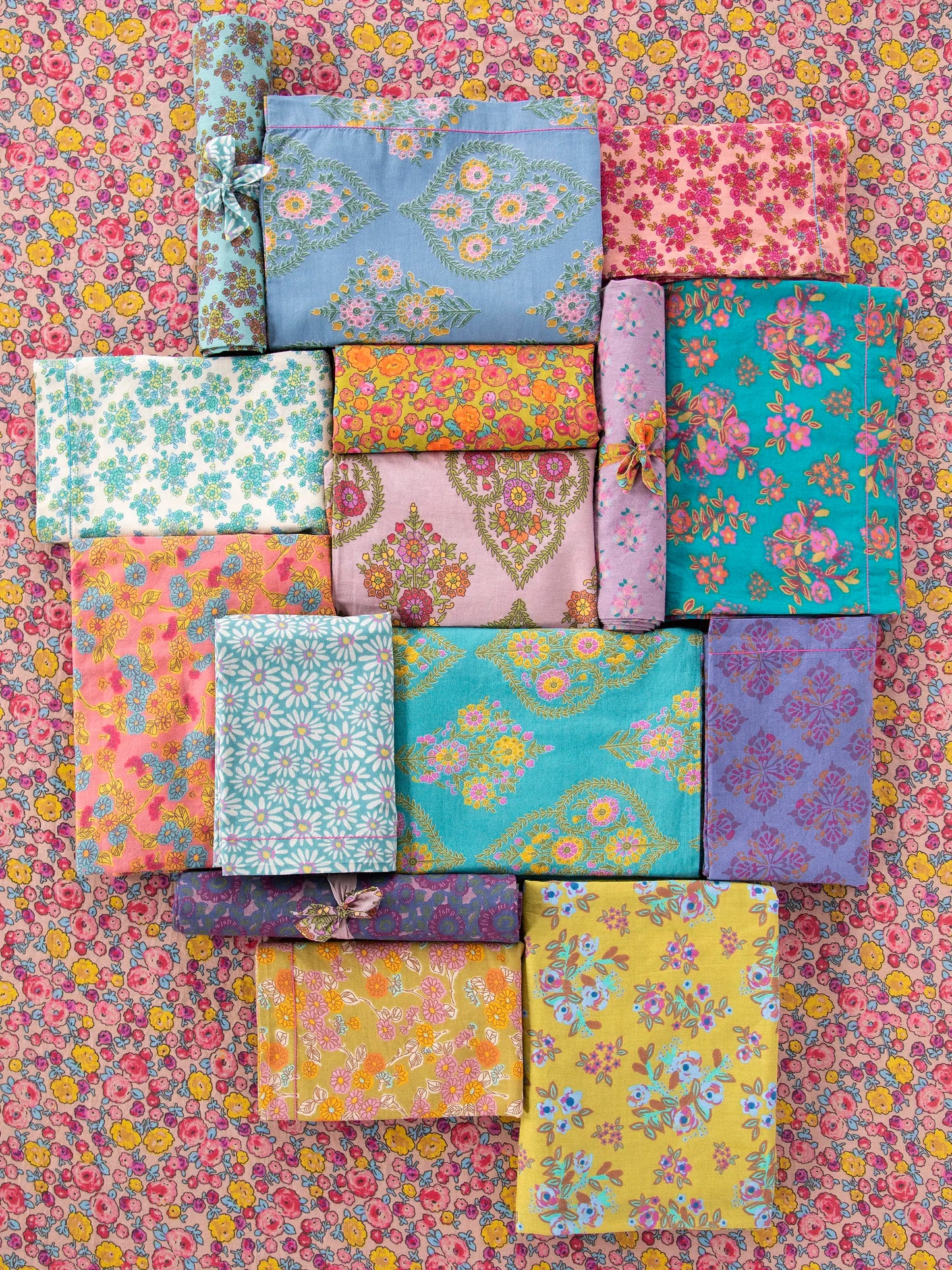 Mix & Match Cotton Fitted Sheet - Pink Retro Calico