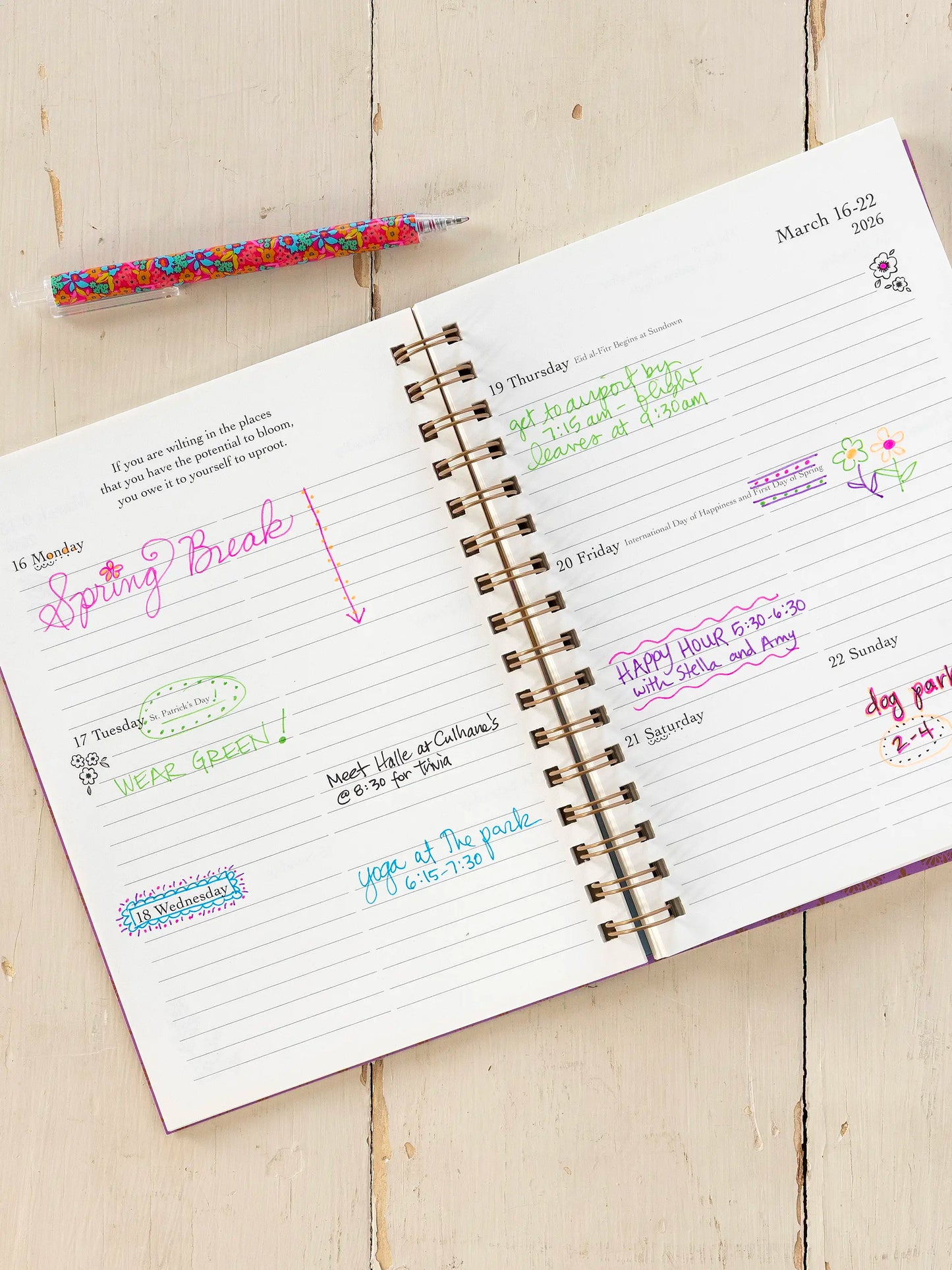 2026-27 17 Month Planner - Patchwork Be Happy