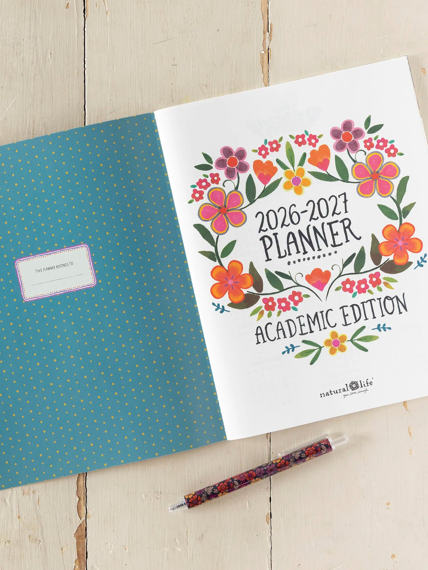 2026-27 Academic Planner - Turquoise Patchwork