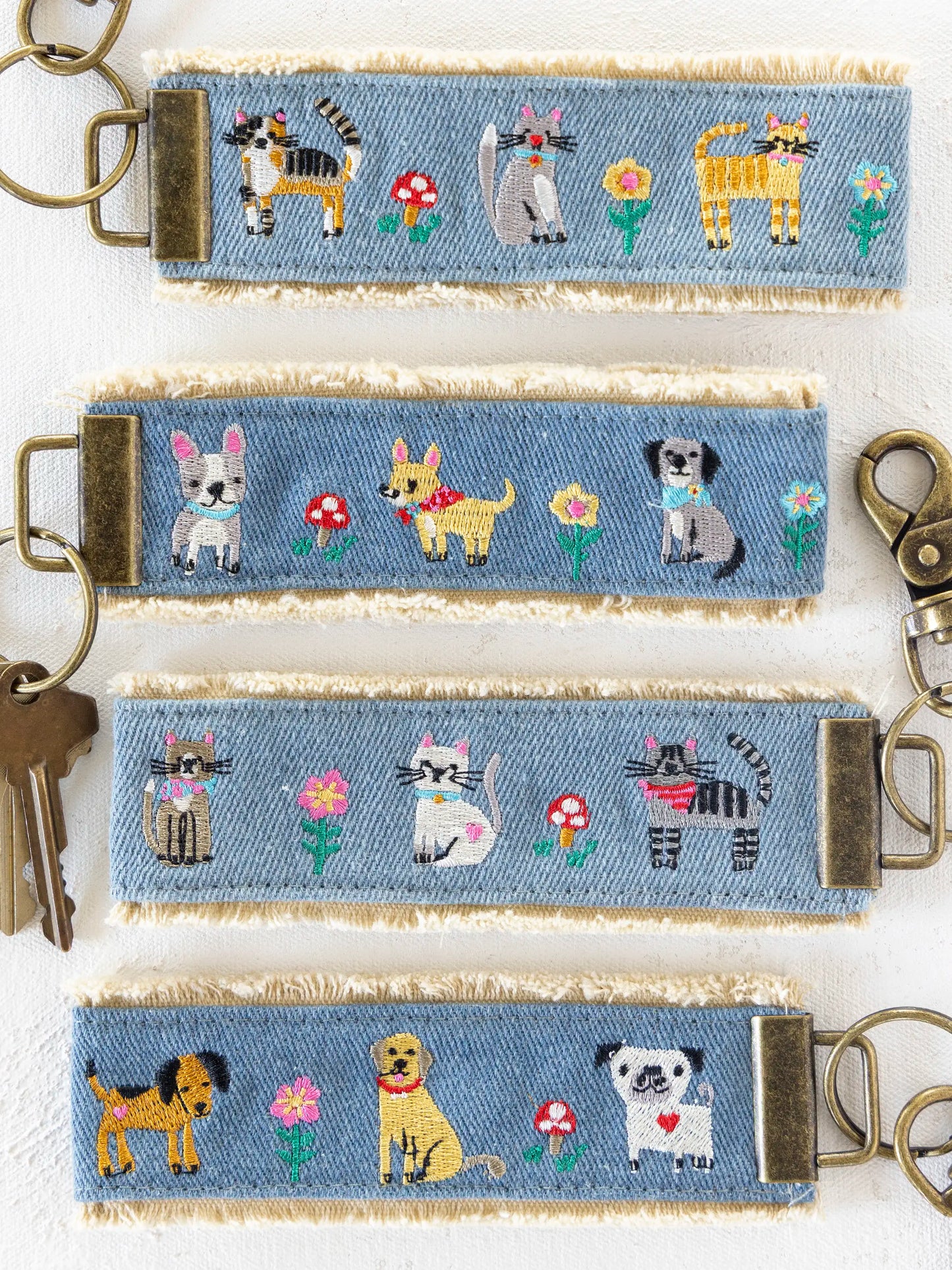Embroidered Key Chain - Dogs