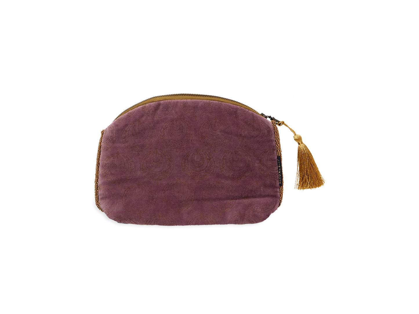 Vellore Small Cotton Velvet Pouch Peacock