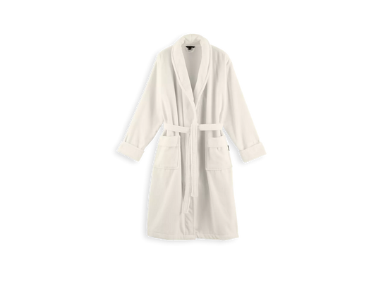 Super Smooth Cotton Bathrobe Men L Off White
