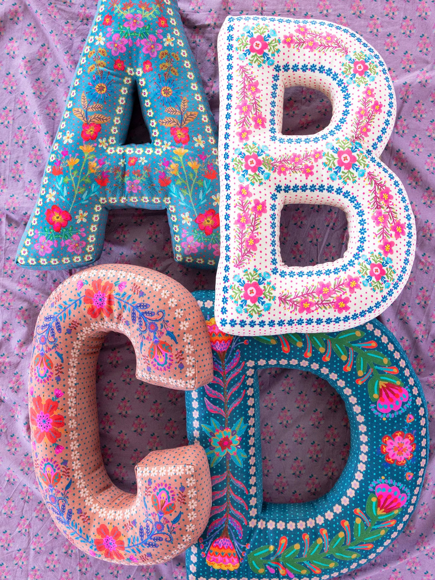 Velvet Initial Pillow - D