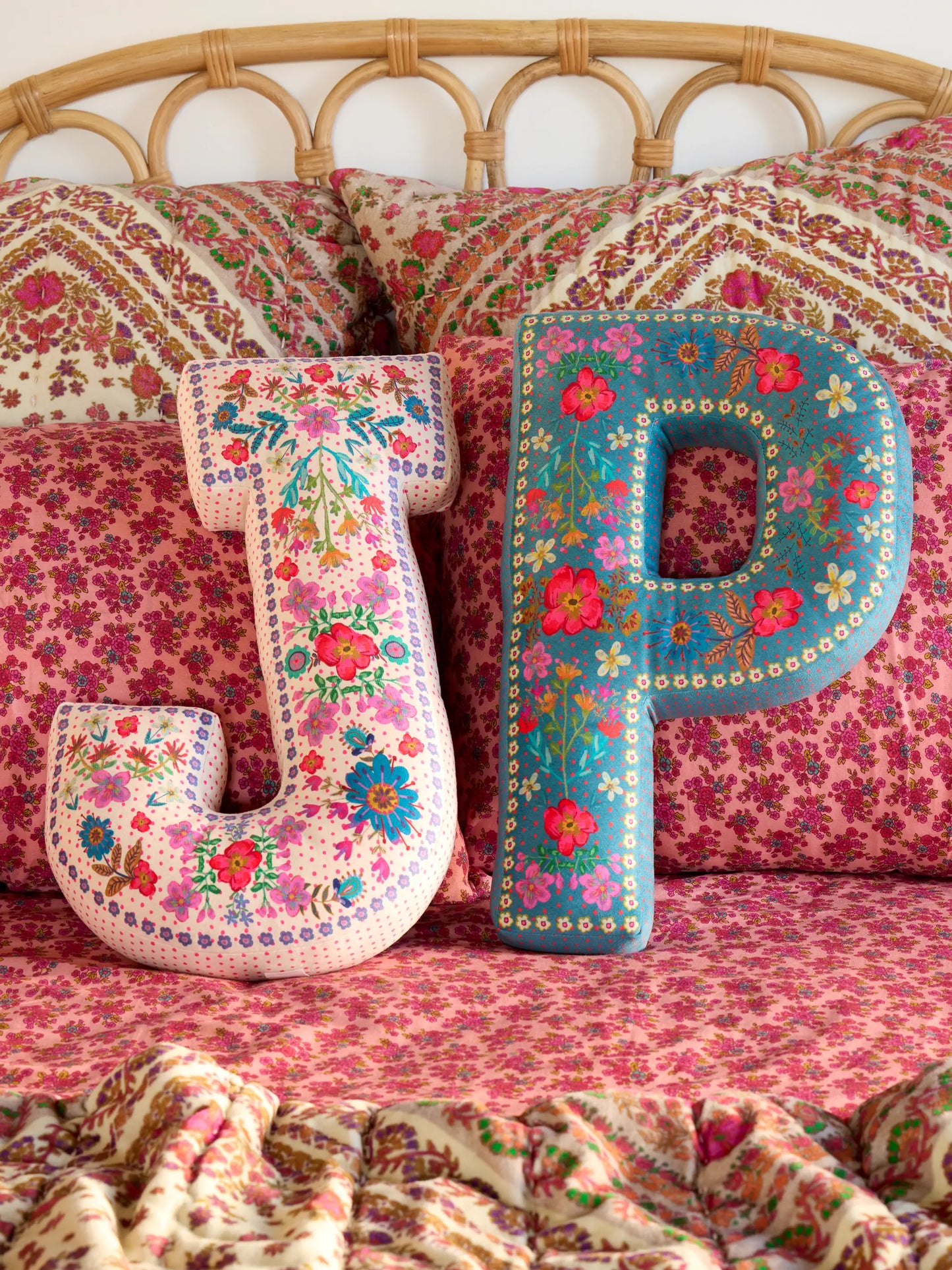 Velvet Initial Pillow - E