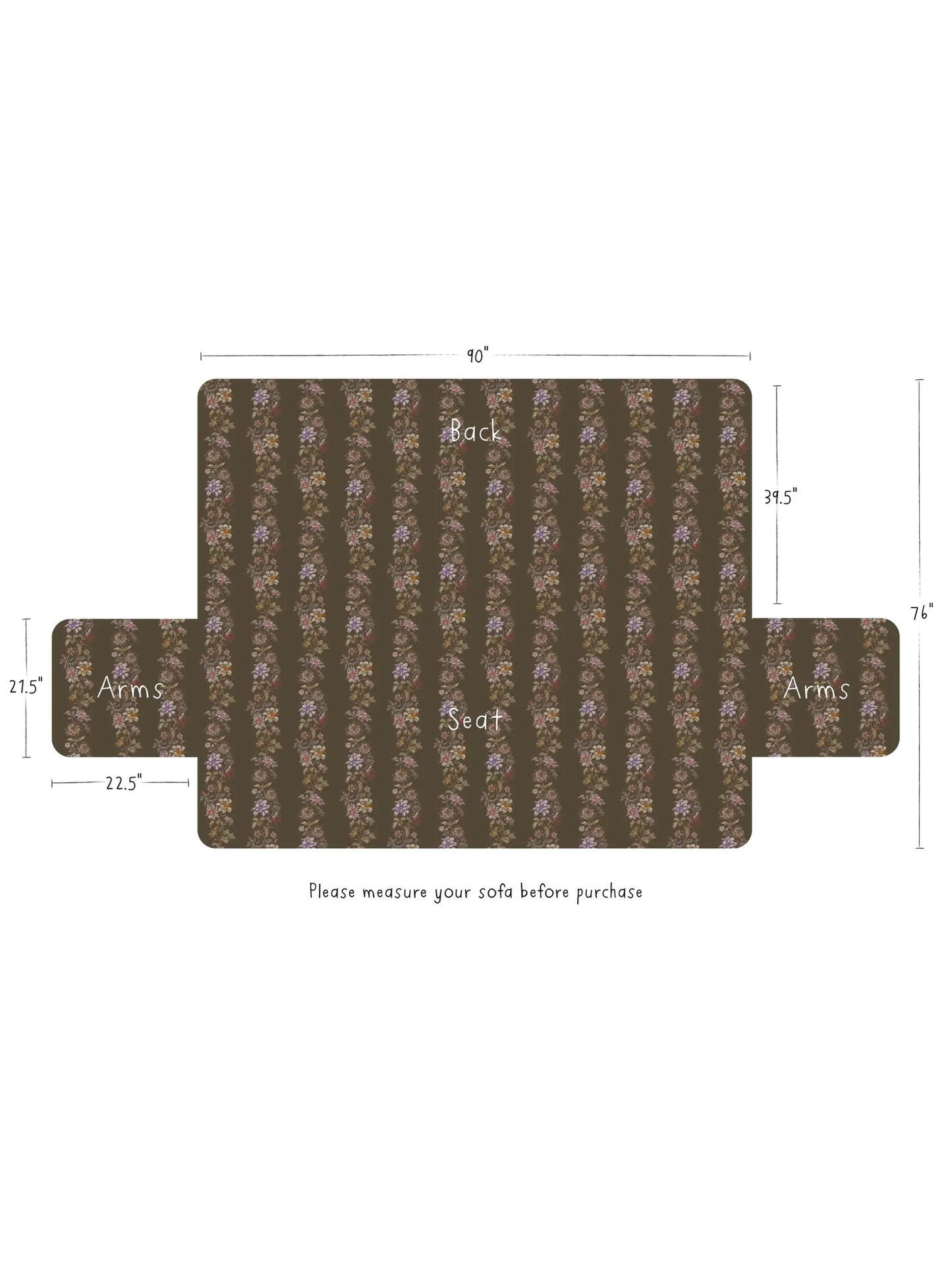 Mom's Favorite Sofa Cover - Chocolate Dahlia Rows