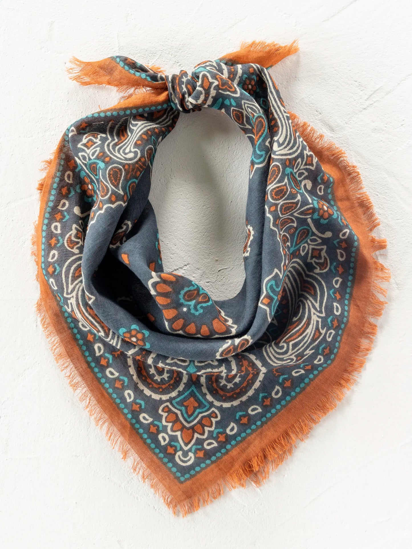 Printed Cotton Bandana - Classic Charcoal