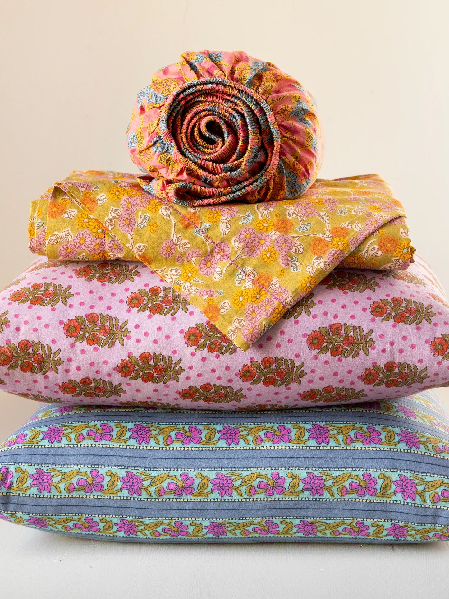 Mix & Match Cotton Pillowcase, Single - Pink Polka Dot
