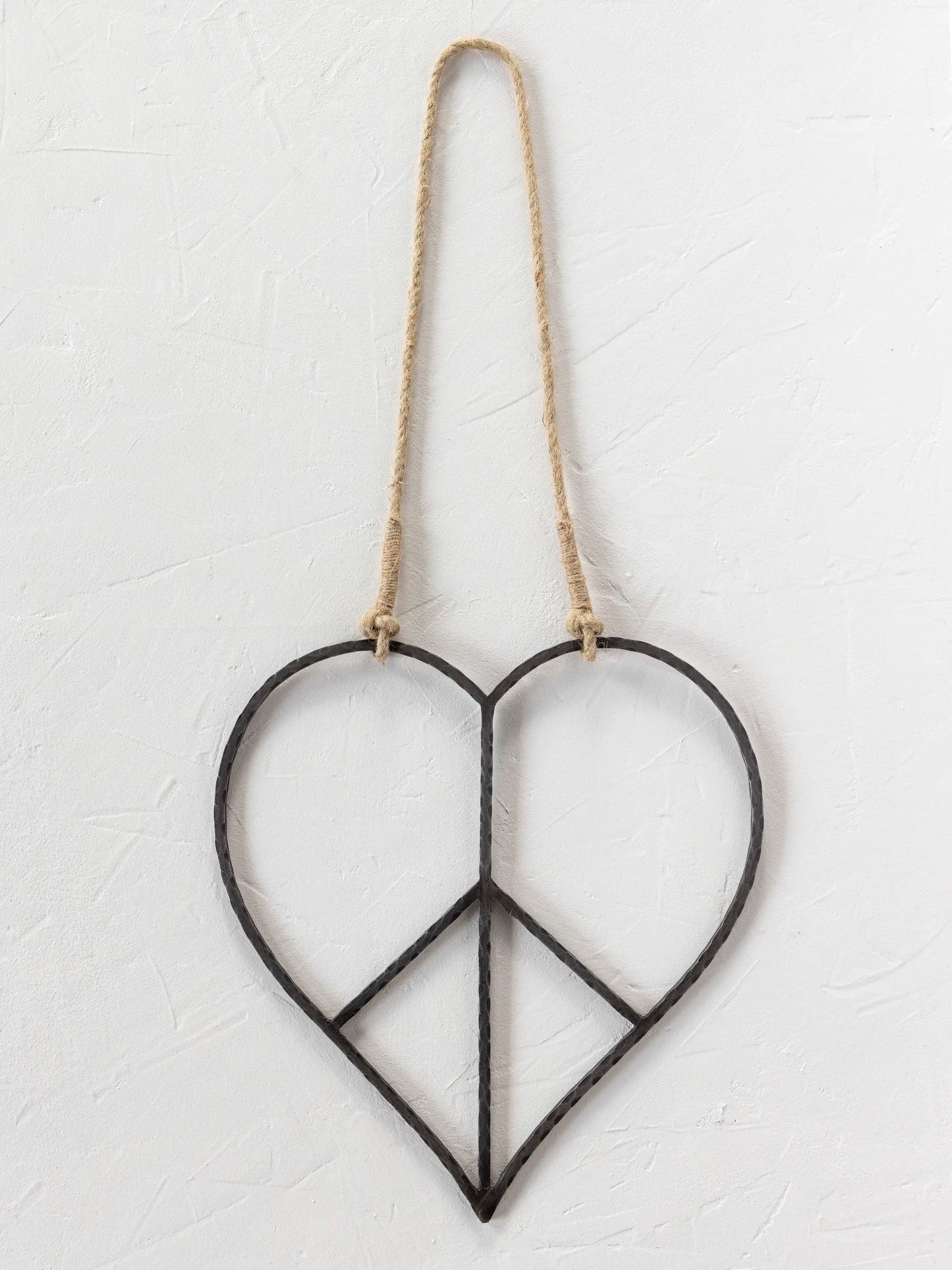 Metal Wall Hanging - Heart Peace Sign