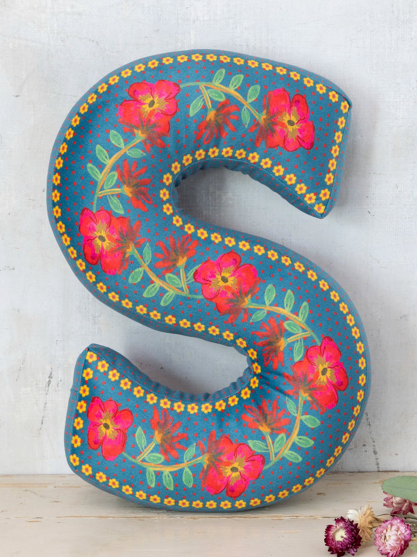 Velvet Initial Pillow - S