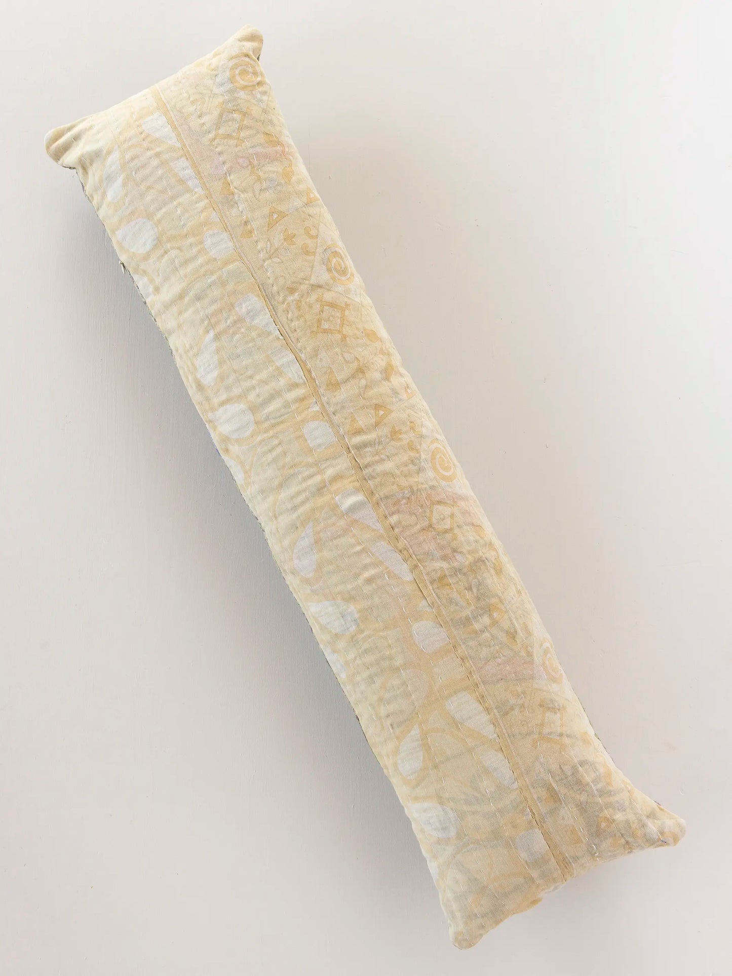 Vintage Kantha Reversible Lumbar Pillow - Green