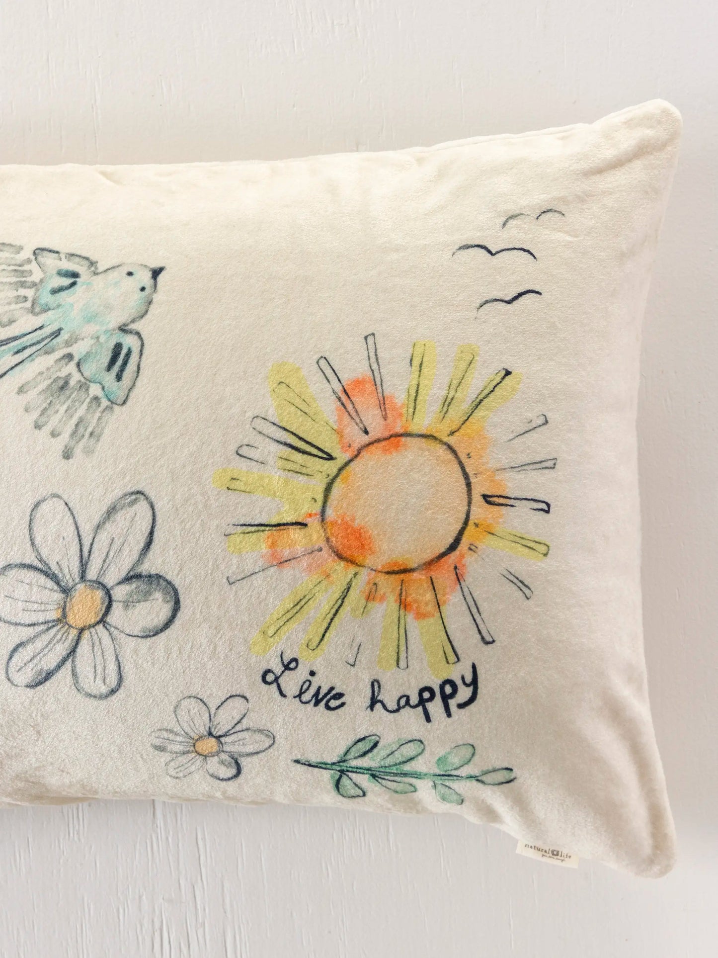 Reversible Cozy Body Pillow Cover - Cream Doodle