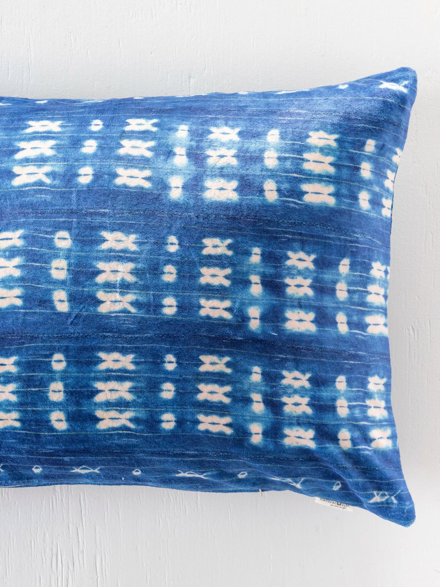 Reversible Cozy Body Pillow Cover - Indigo Shibori Stripe