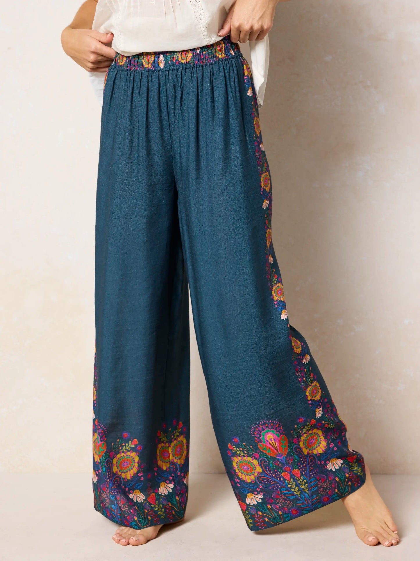 Cece Wide Leg Pants - Slate Blue