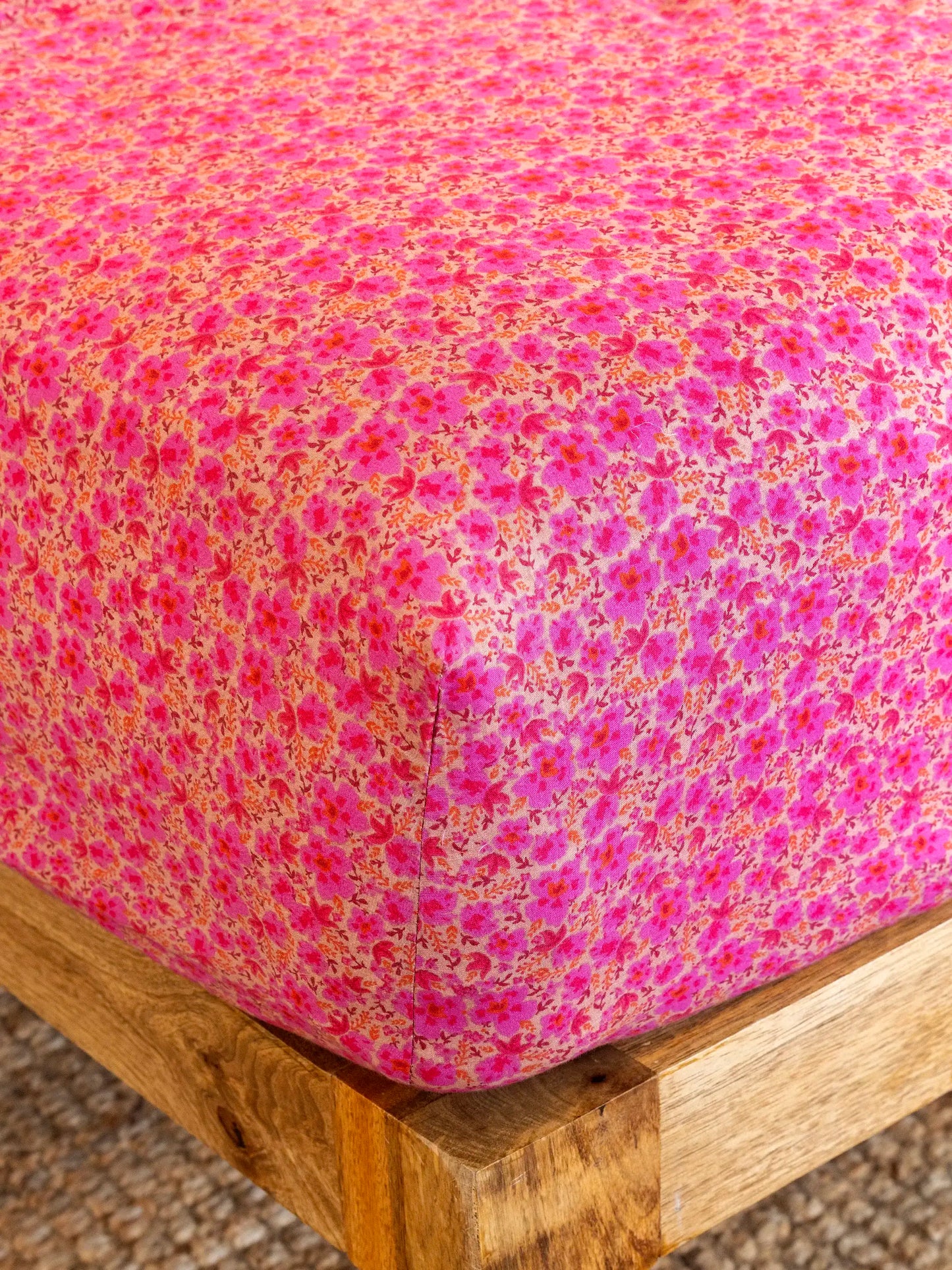 Mix & Match Cotton Fitted Sheet - Pink Marlow