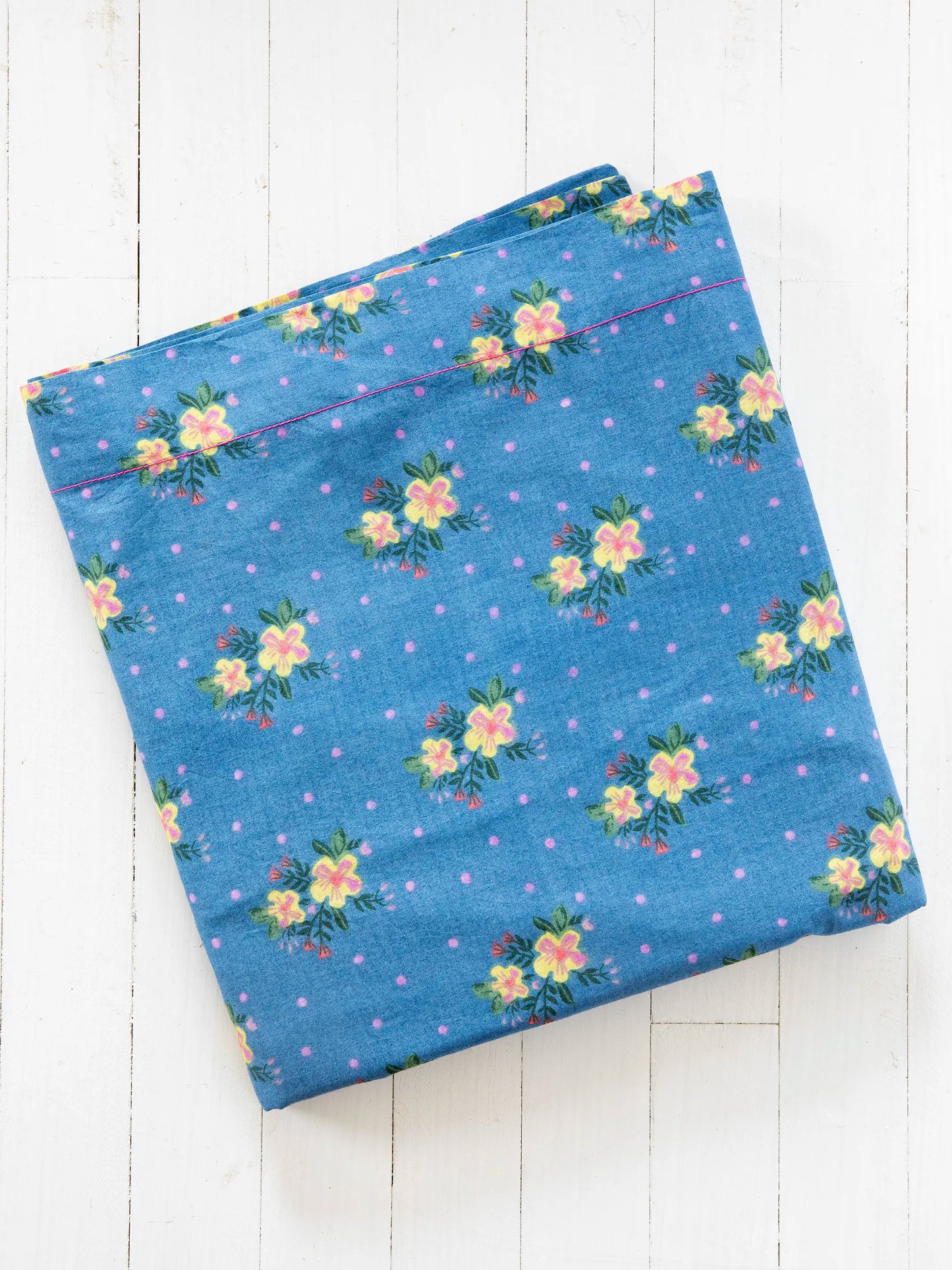 Mix & Match Cotton Flat Sheet - Blue Nora