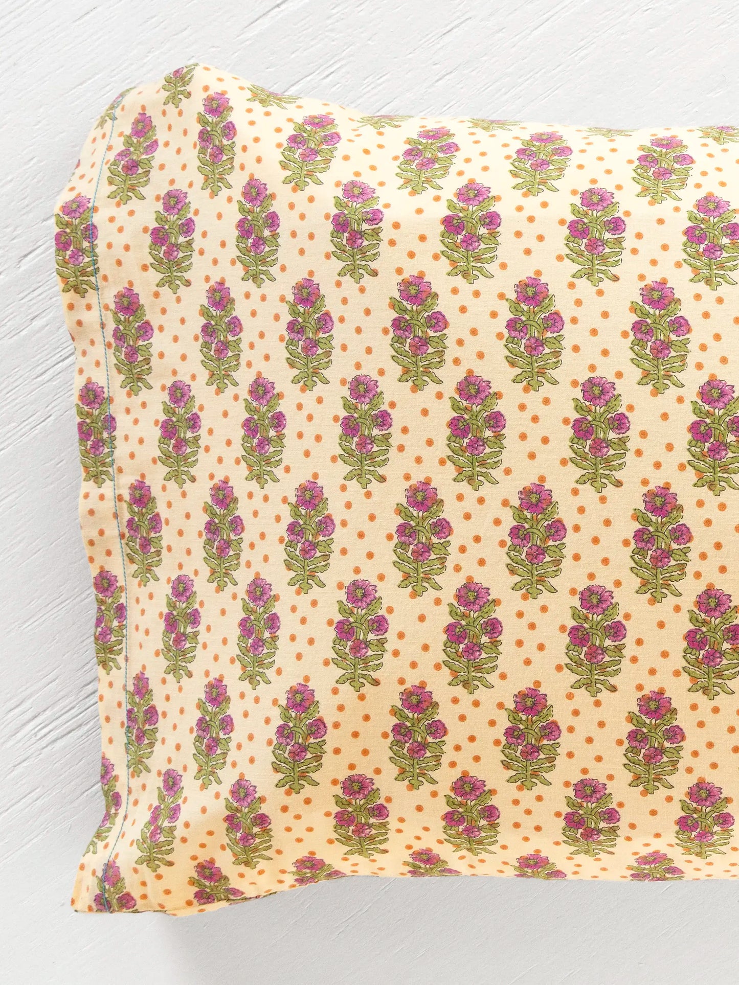 Mix & Match Cotton Pillowcase, Single - Rust Polka Dot
