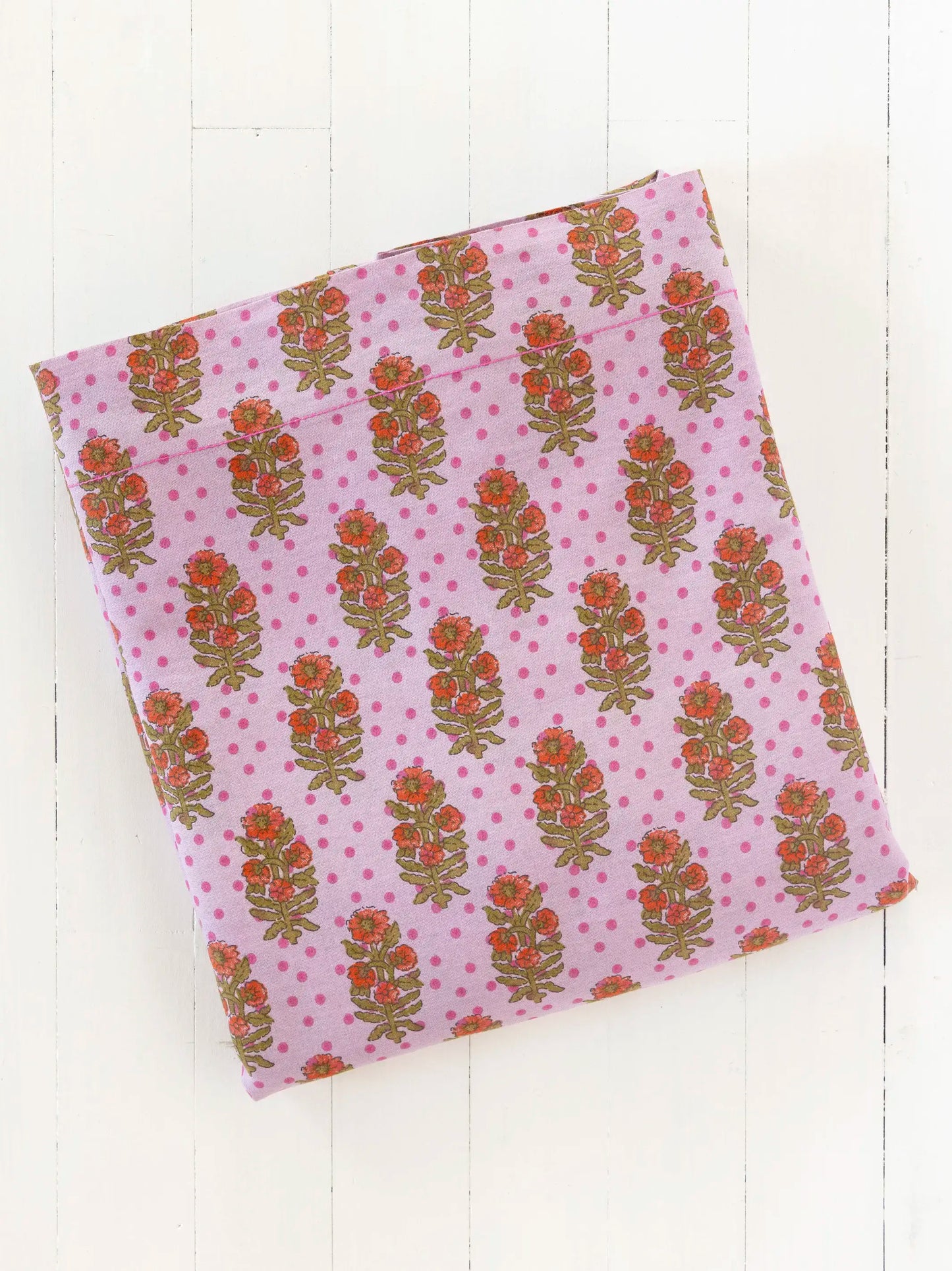 Mix & Match Cotton Flat Sheet - Pink Polka Dot