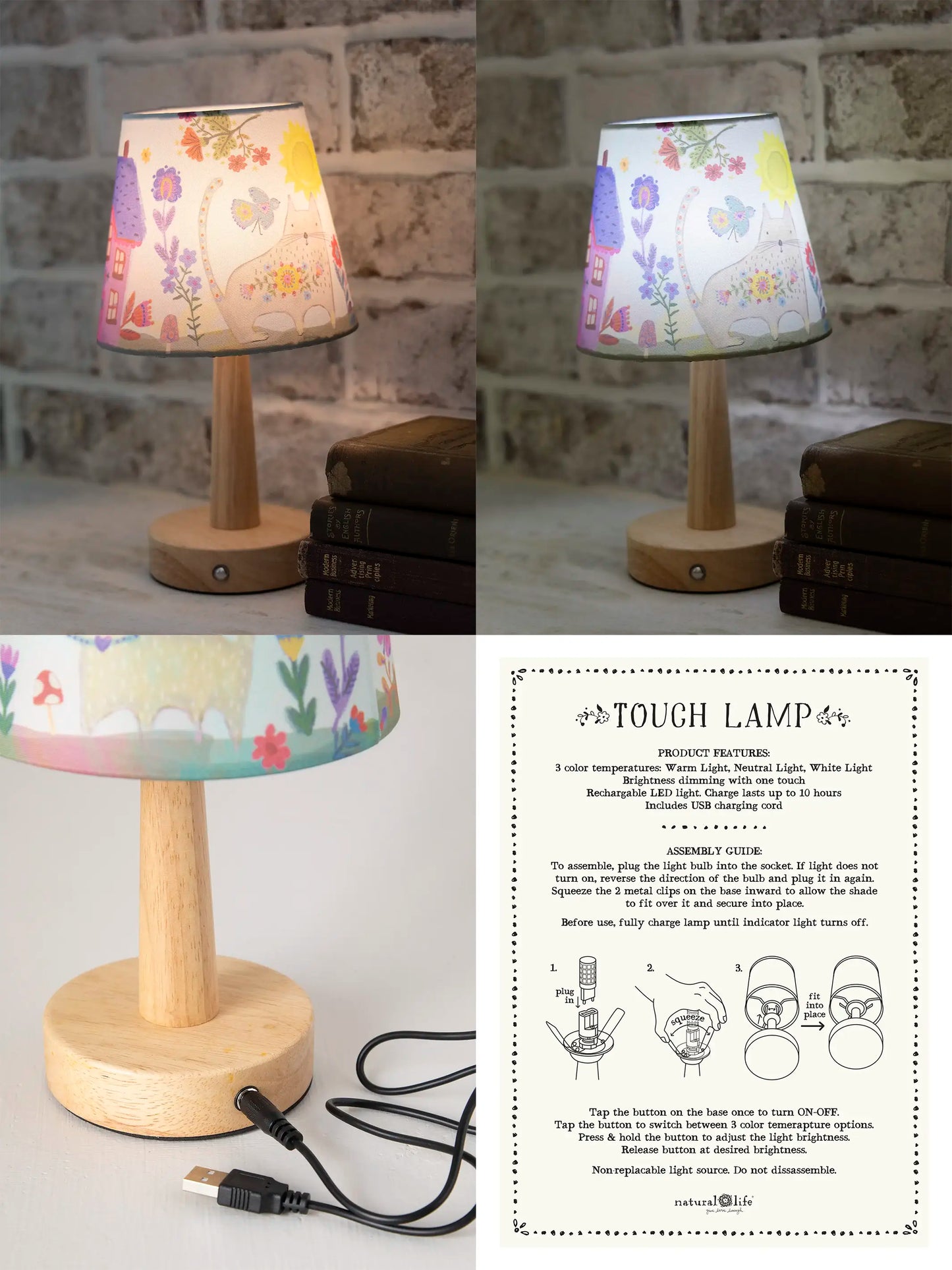Touch Lamp - Mint Cat