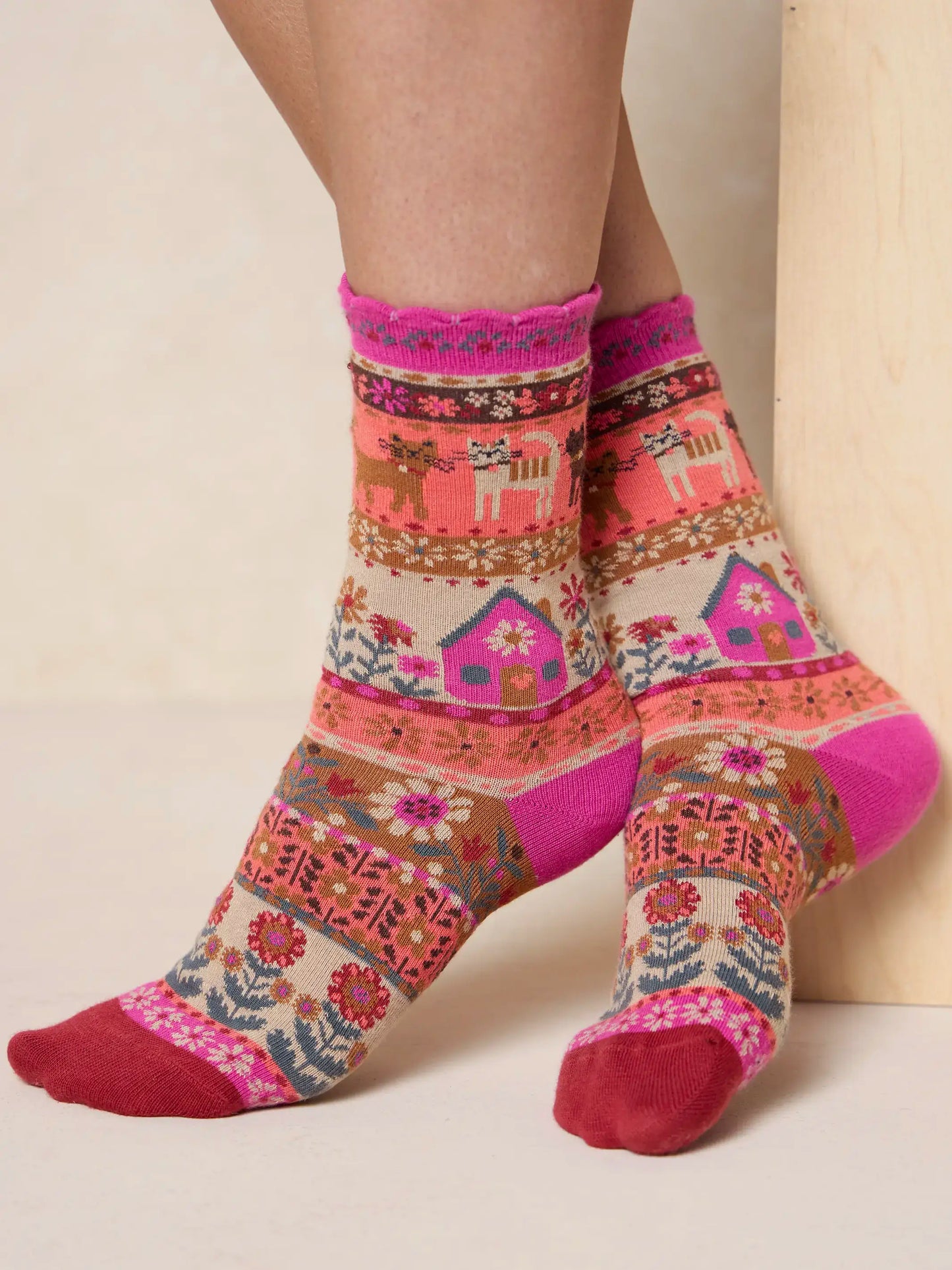Boxed Boho Sock Set, Set of 3 - Cat