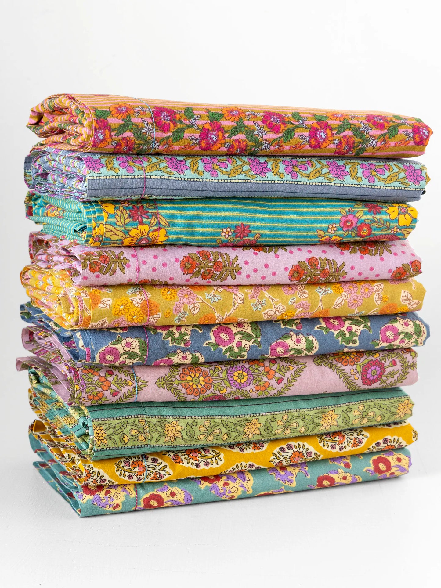 Mix & Match Cotton Flat Sheet - Green Fields